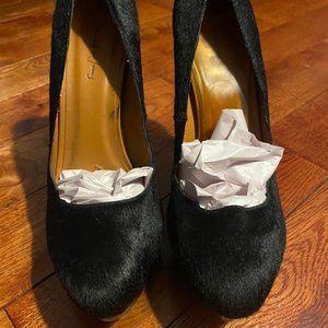 Vintage Calf Hair and Leather Elizabeth and James Platform Pumps